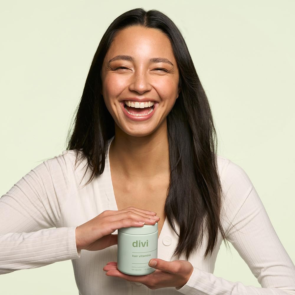 Divi Hair Vitamins packaging features 120-count bottle.