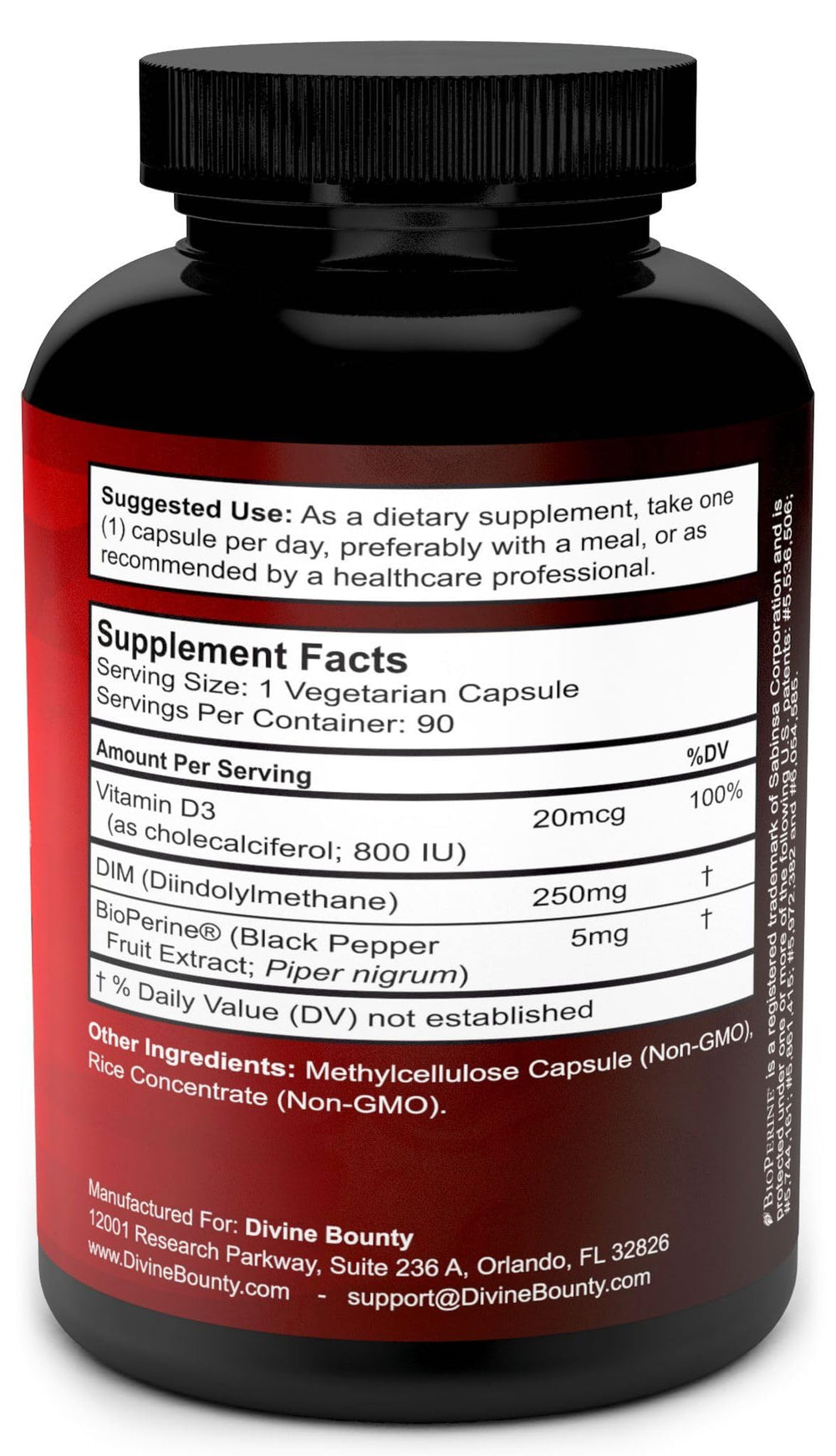 Divine Bounty DIM 250mg capsules ready for daily routine.