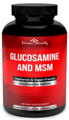Divine Bounty glucosamine bottle showing 2000mg per serving for joint support.