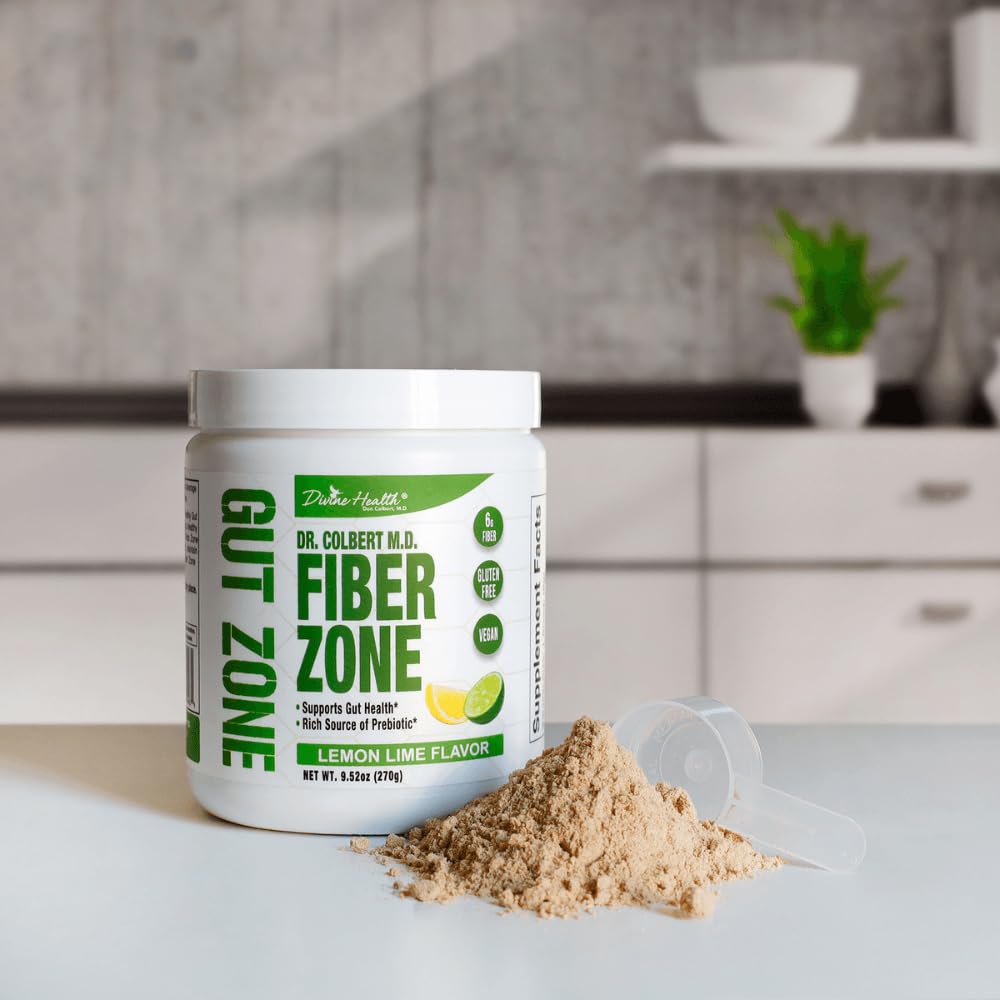 Divine Health Fiber Zone scoop measures 6 g of fiber per serving.