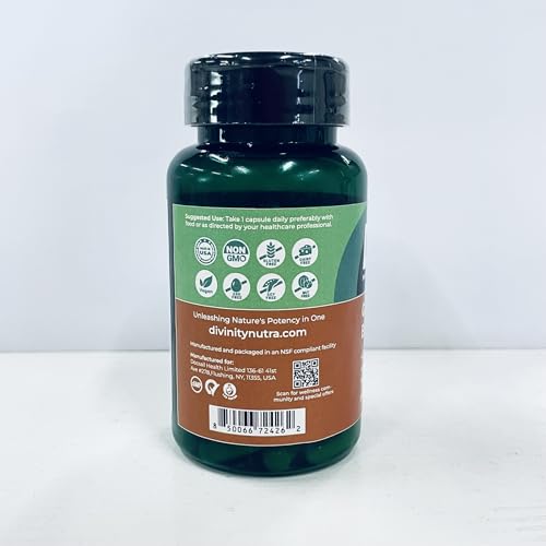 Closeup of Divinity Nutra Berberine capsules for convenient daily support