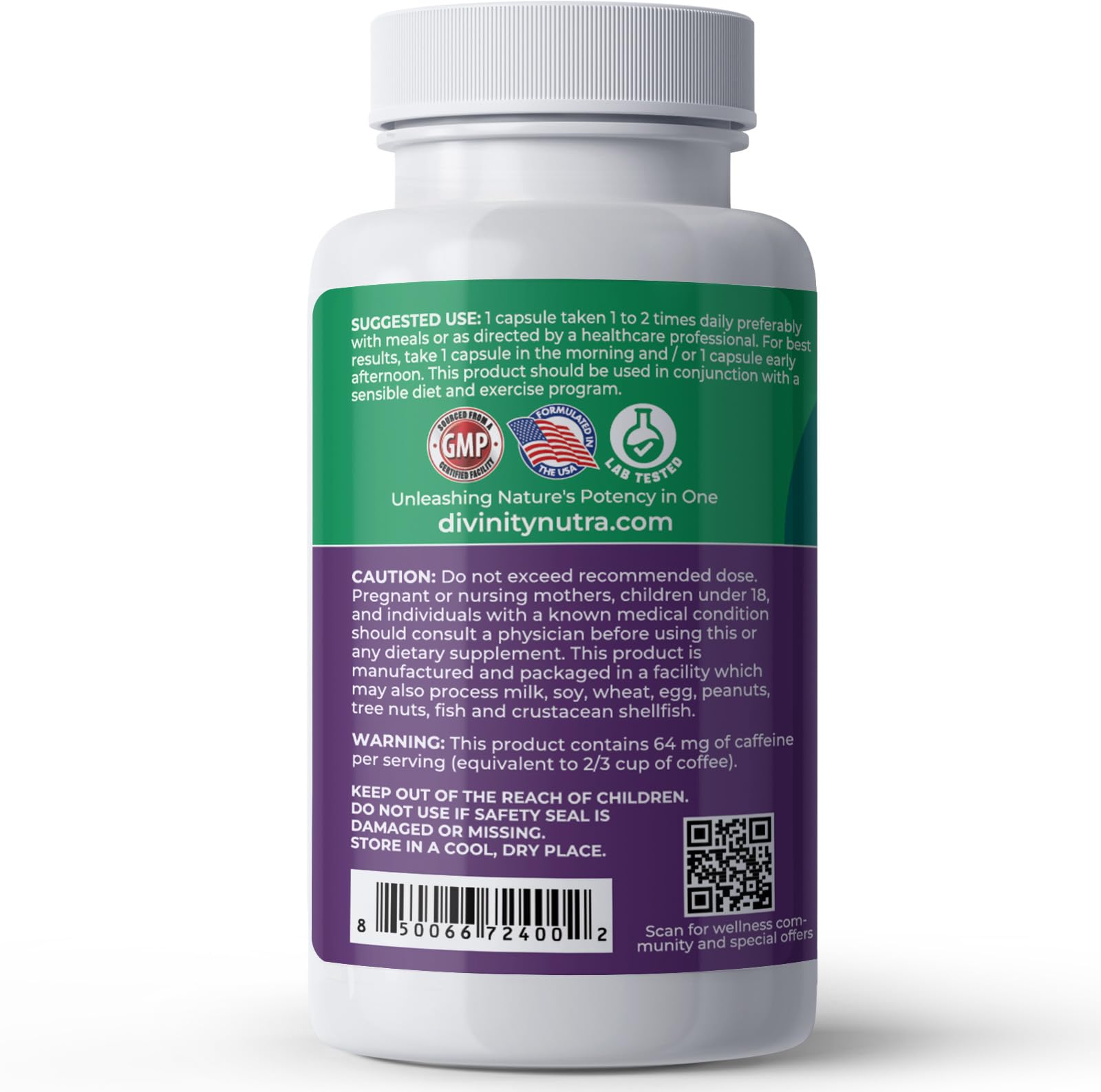 Divinity Nutra Brazilian Lean capsules ready to help with bloating comfort.