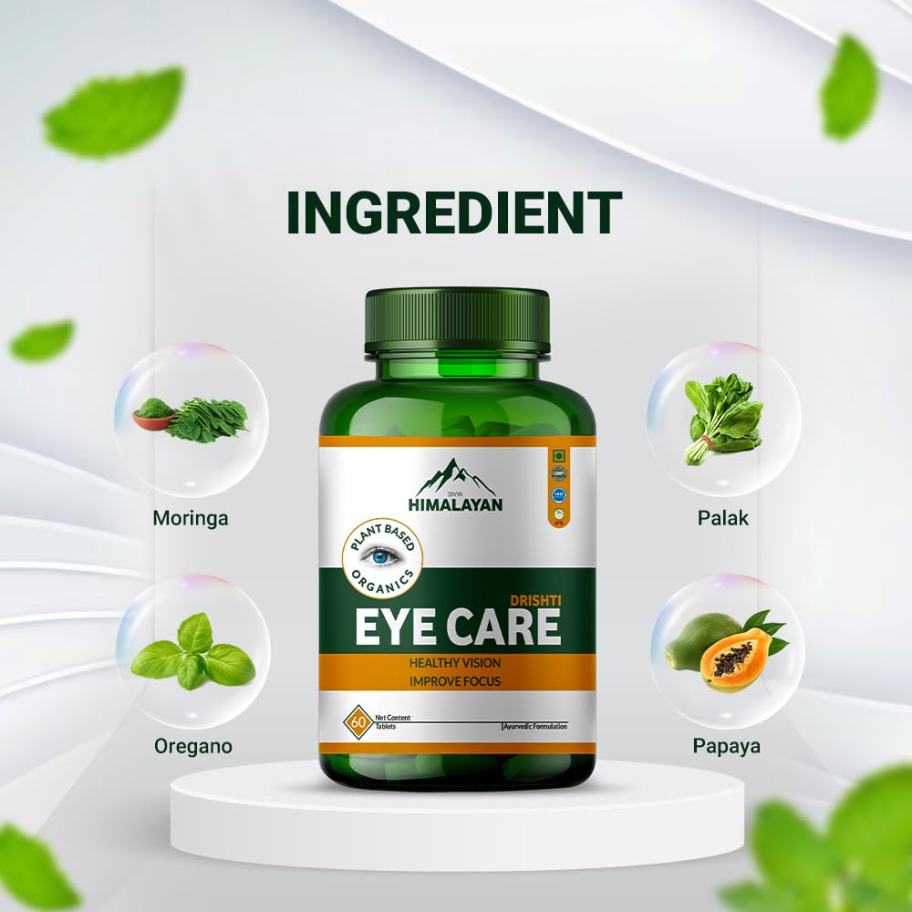 Divya Himalayan preservative-free formula packaging shown for natural eye care