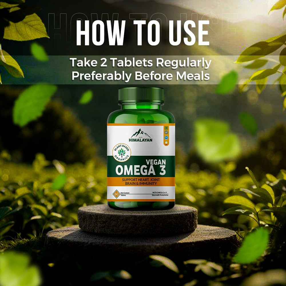 Divya Himalayan open bottle pouring tablets simple daily ritual for vegan omega intake.