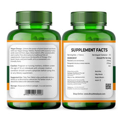 Divya Himalayan vegan omega3 tablets close-up easy-to-swallow daily supplement.