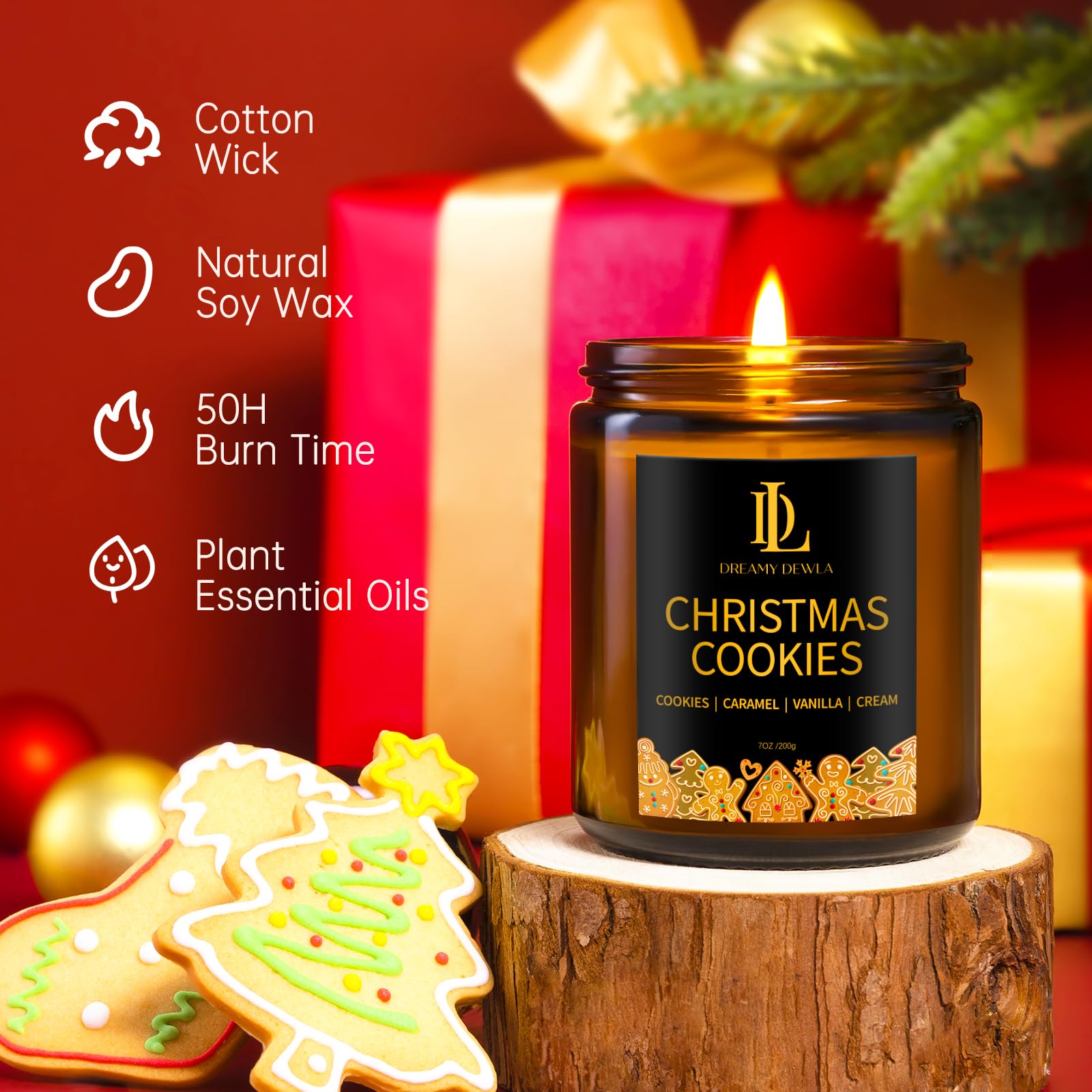 DL Dreamy Dewla Christmas Cookies candle fills the kitchen with bakery vibes.