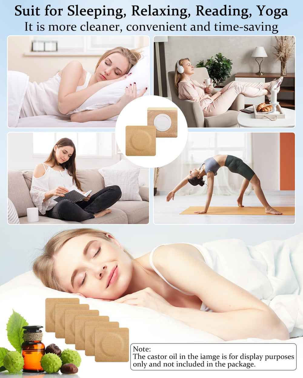 DLMDLM disposable castor oil patches ready for easy disposal.