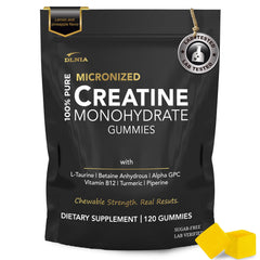 DLNIA Creatine Gummies blueberry bottle – convenient pre-workout energy.