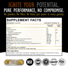 DLNIA Creatine Gummies closeup – sugar-free gummies for workouts.