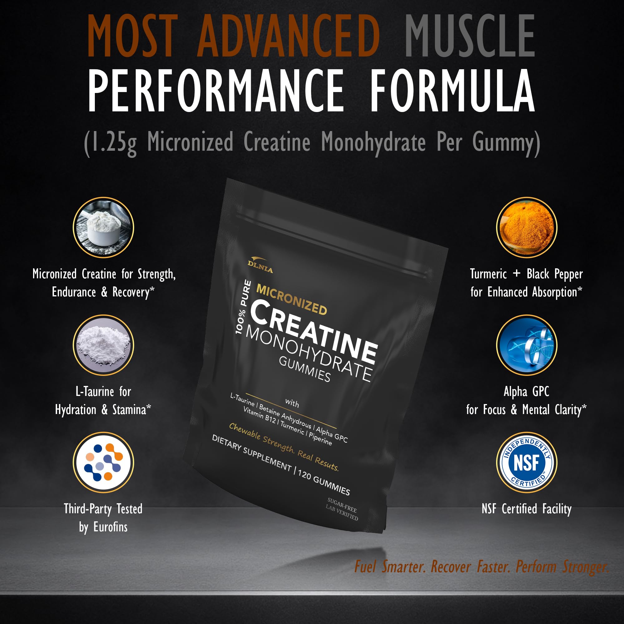 DLNIA Creatine Gummies travel case – take anywhere.