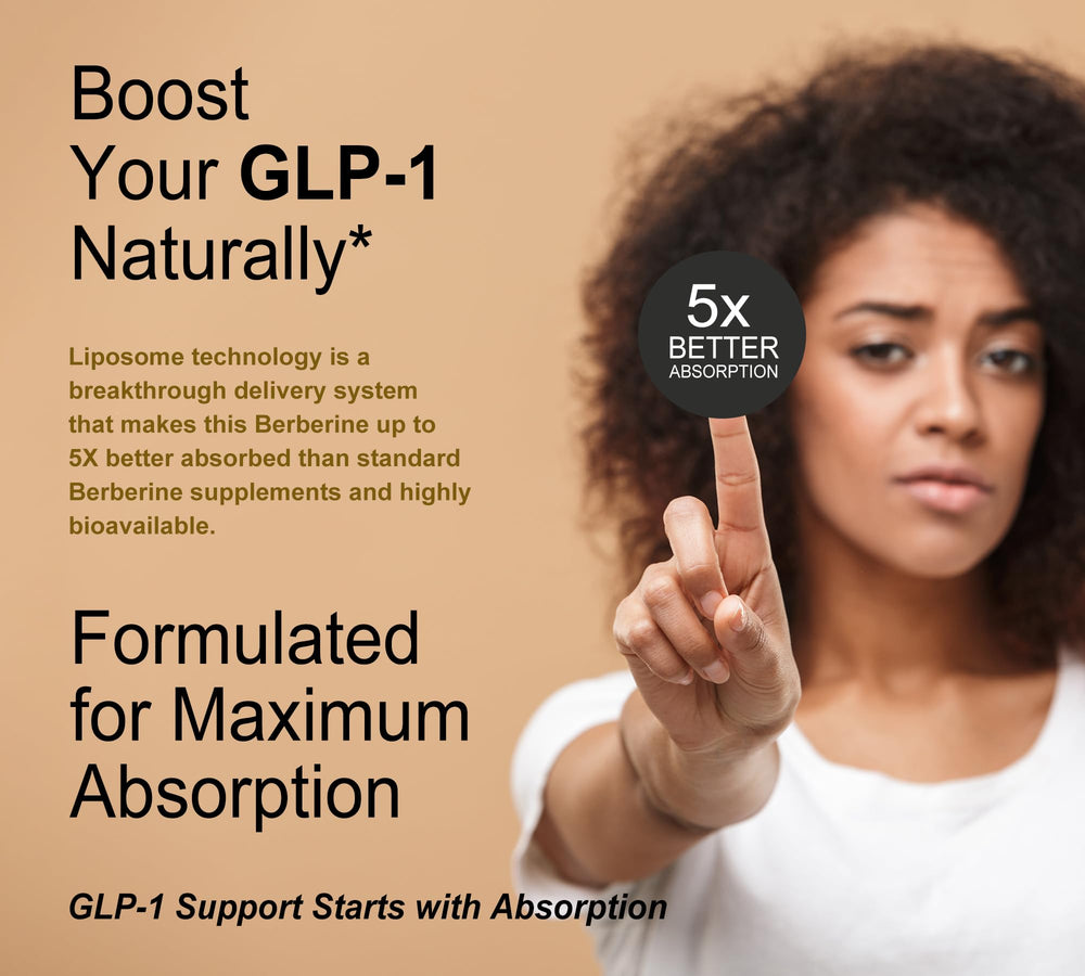 DLNIA Liposomal Berberine capsules on tray illustrate precise dosing