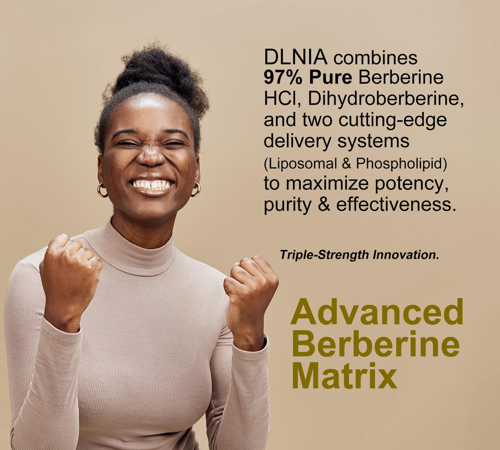 DLNIA purity testing Eurofins NSF badge on packaging.