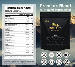 DLNIA Shilajit Gummies bottle pour shows convenient daily use for energy and focus.