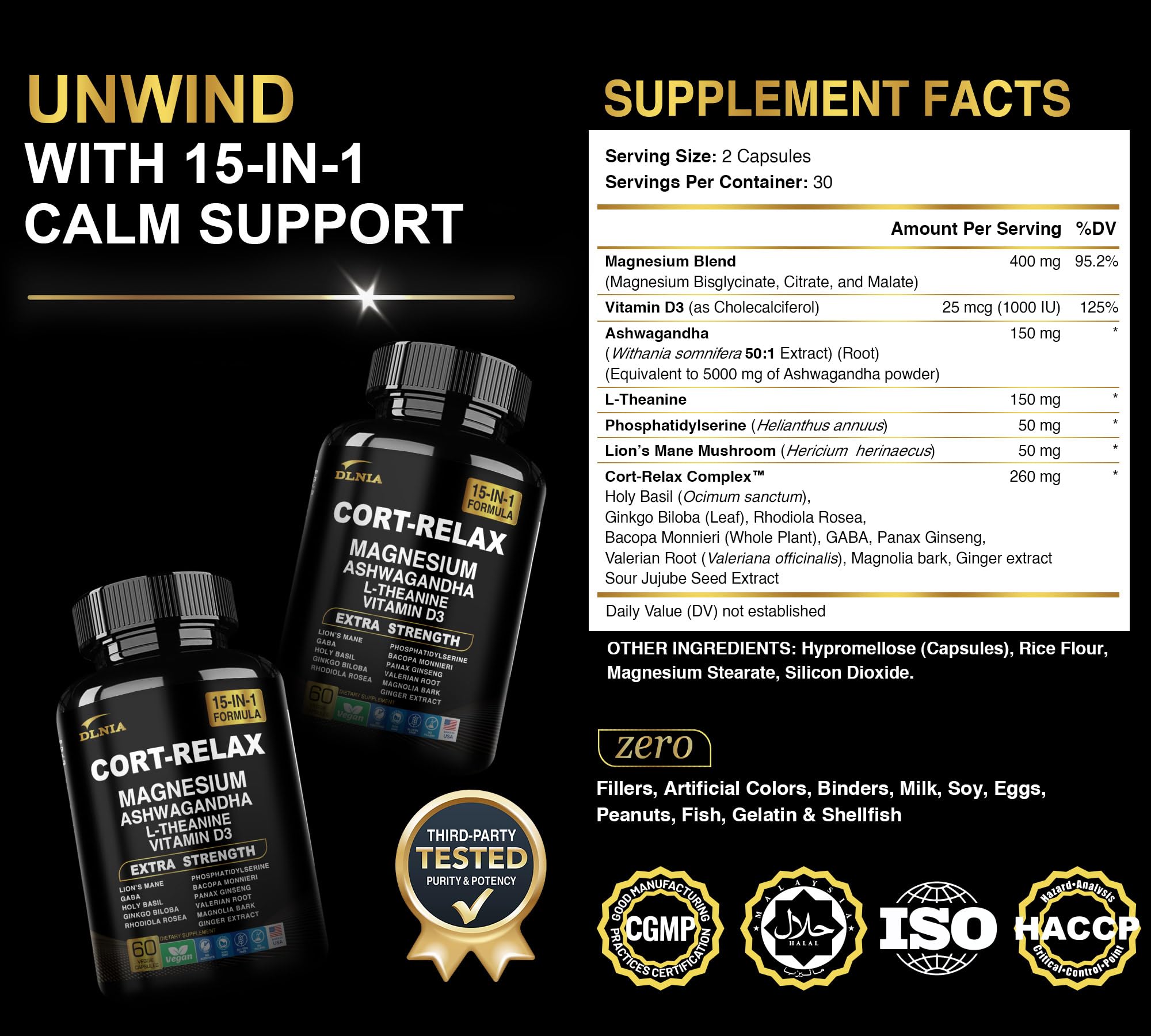 DLNIA Super Calm pour glass demonstrates sip-friendly relaxation support