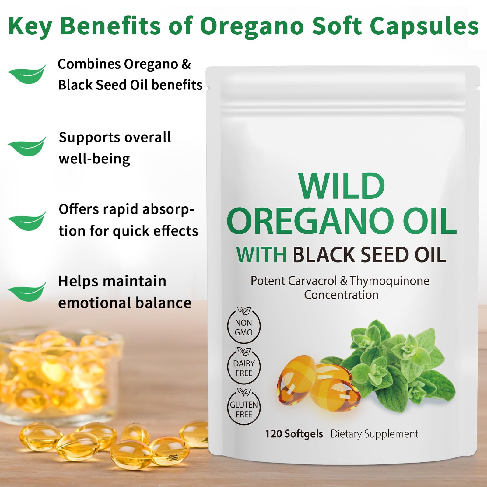 DLOMFVFQ bottle shows two capsules daily dosage.