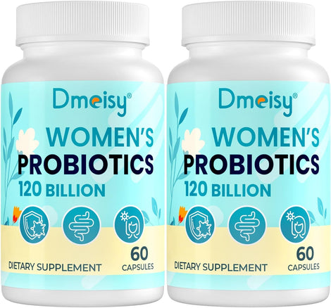 Dmeisy 120 Billion CFU bottle pour promotes easy daily probiotic support for menopause