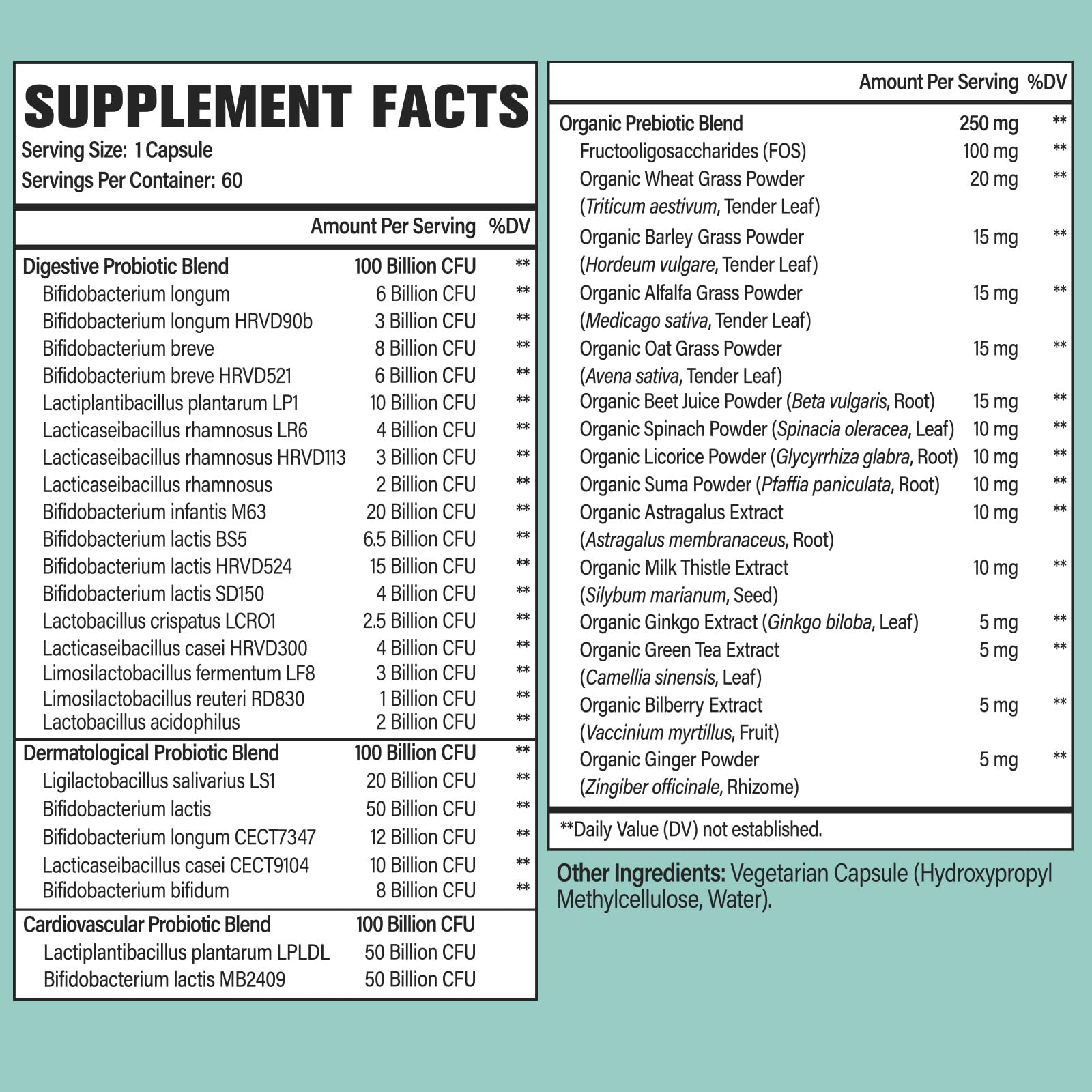 Dmeisy Probiotics capsules close-up for easy daily use.