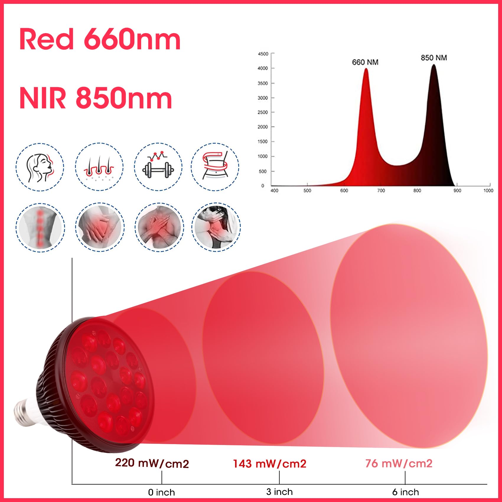 DMMBMFC red light therapy lamp side view showcases compact setup for home use