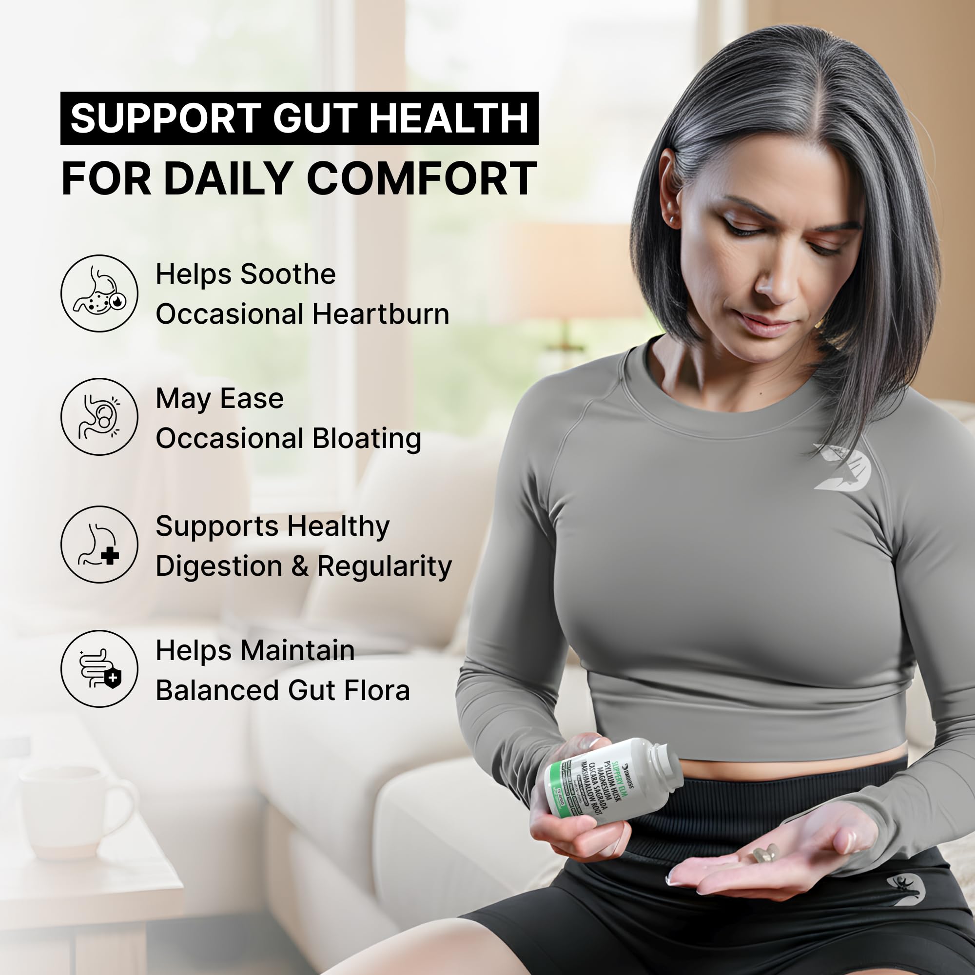 DMoose Fitness cascara and magnesium capsules for gentle regularity.