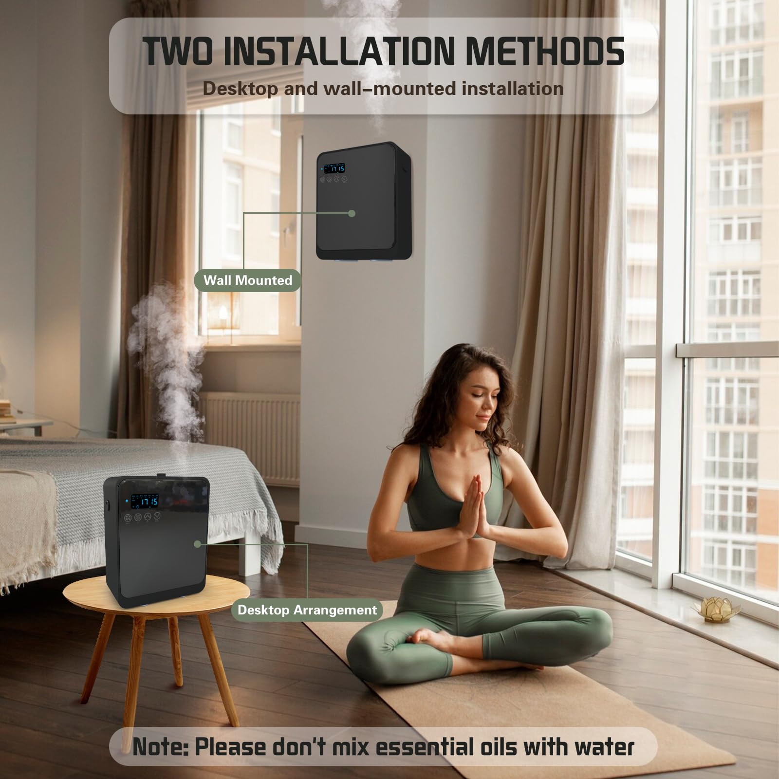 DMPWNEBL Waterless Diffuser app-remote-control enables Bluetooth scheduling and customization.