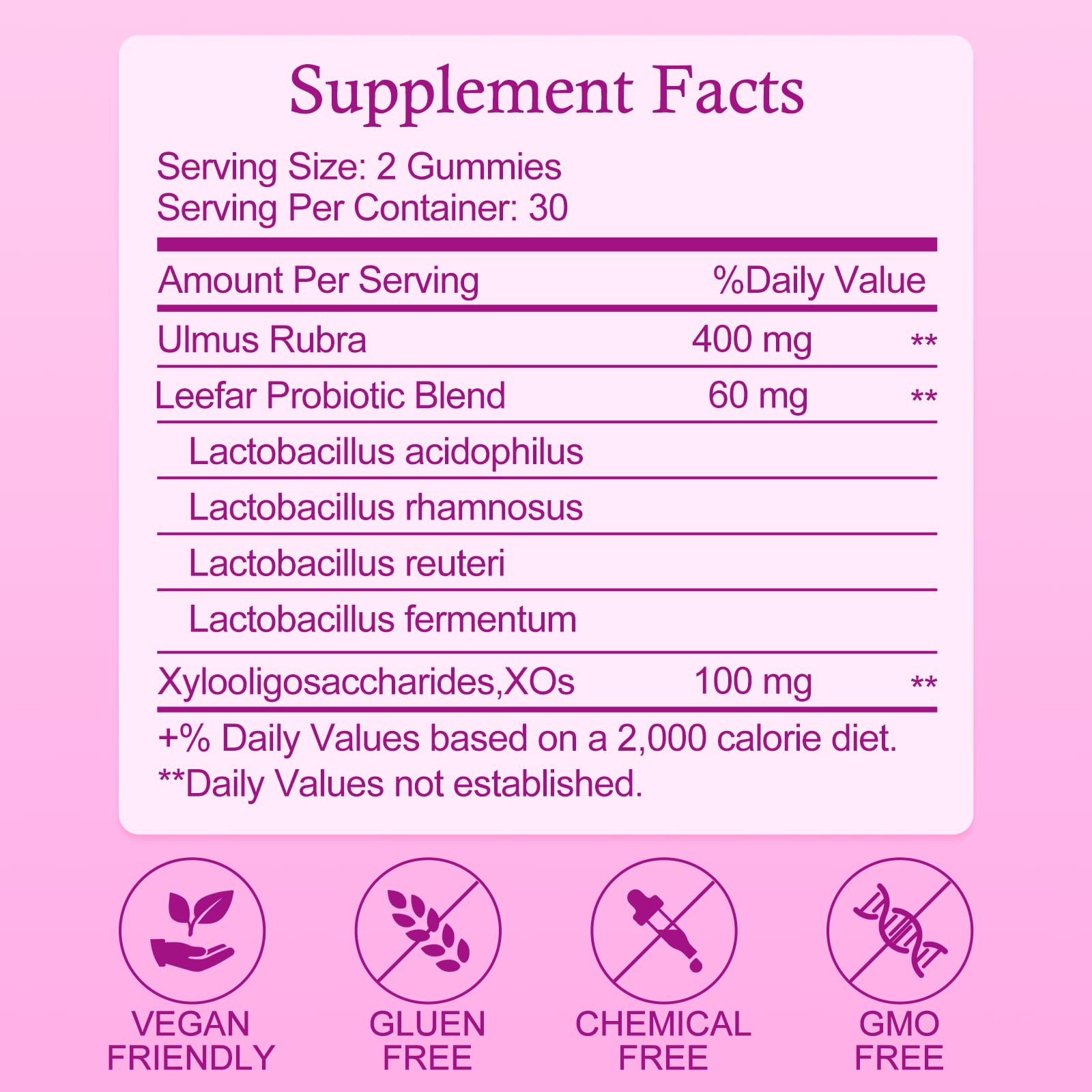 Dmtdnid Slippery Elm Gummies packaging highlights vegan and gluten-free with clean ingredients