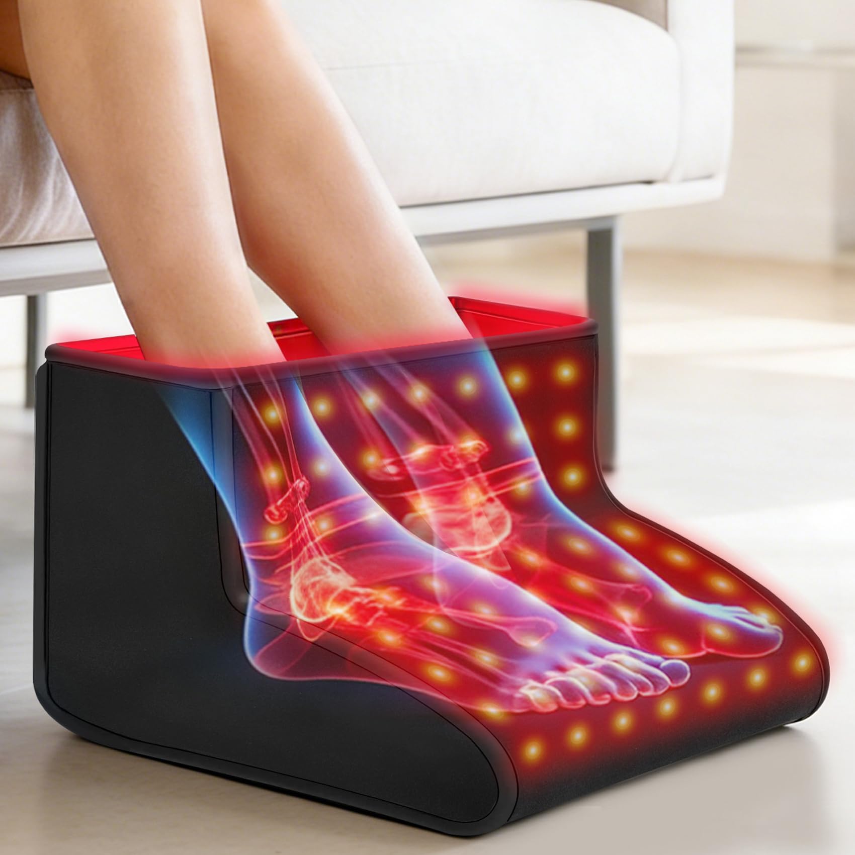 Dmzosmd red light therapy feet with full-coverage design for seated use