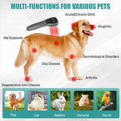 Dmzosmd therapy panel shows 808nm and 650nm wavelengths for pets.