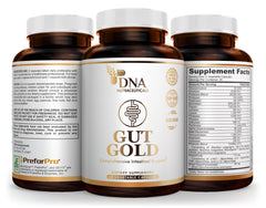 DNA Nutraceuticals GUT GOLD US-made seal signaling quality and purity.