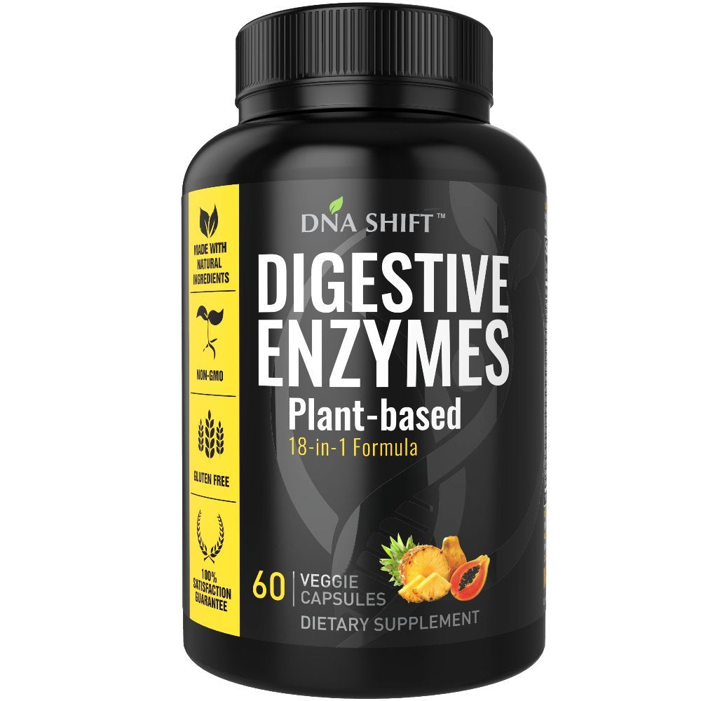 DNA SHIFT Digestive Enzymes bottle front supports gut health after meals