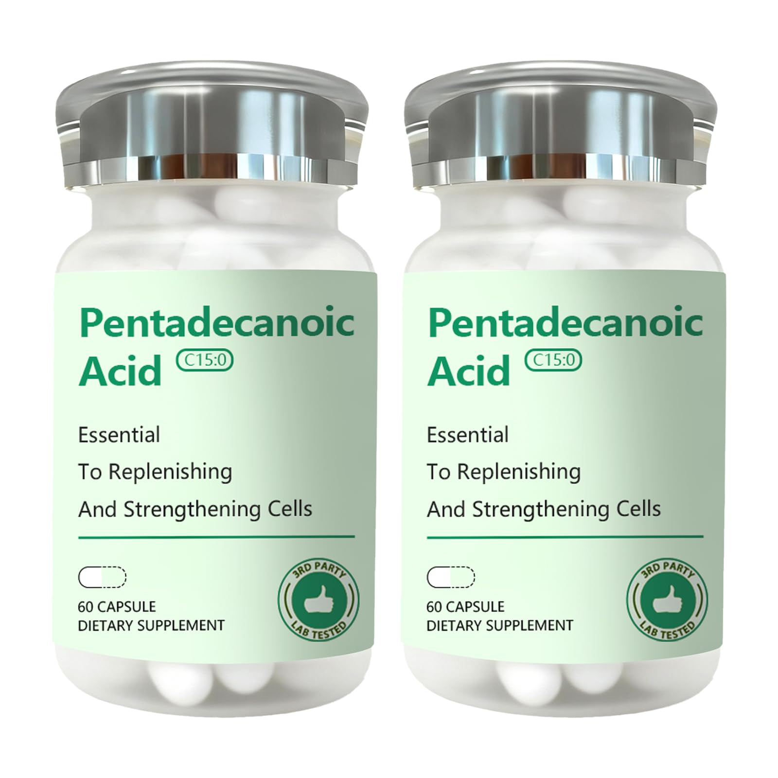 DNOUHN pentadecanoic acid bottle pouring for convenient daily support.