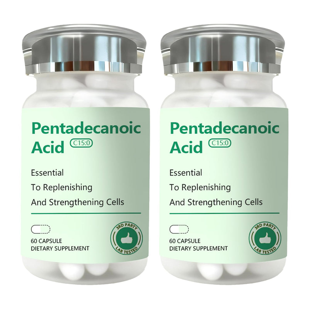 DNOUHN pentadecanoic acid bottle pouring for convenient daily support.