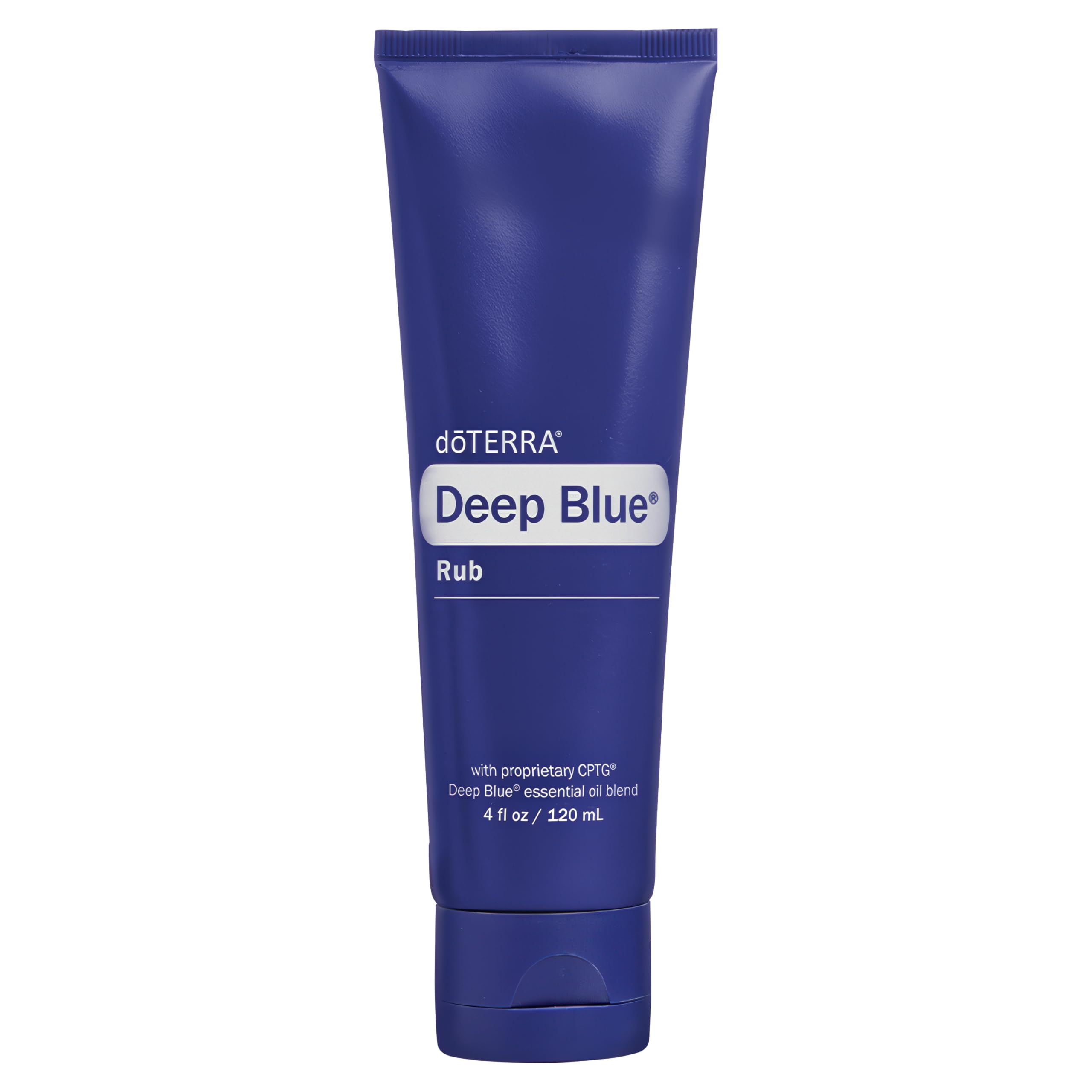 doTERRA Deep Blue Rub jar showing the soothing blend on skin