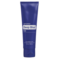 doTERRA Deep Blue Rub jar showing the soothing blend on skin