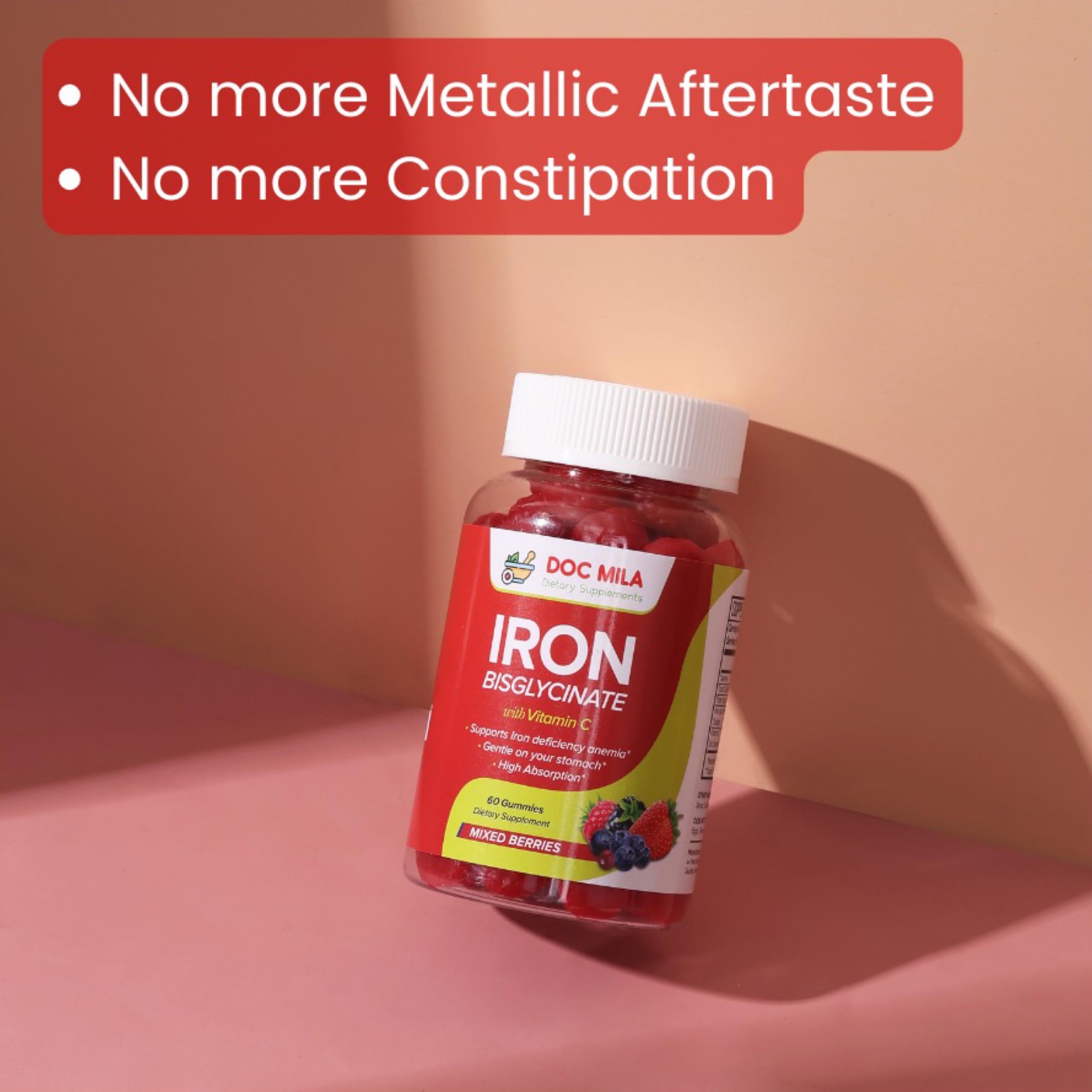 Doc Mila Iron Gummies daily-dose setup suggests easy routine.