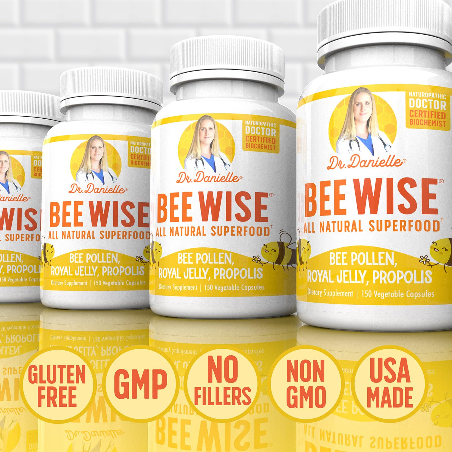 Dr. Danielle Bee Wise immune wellness scene with bees and resin