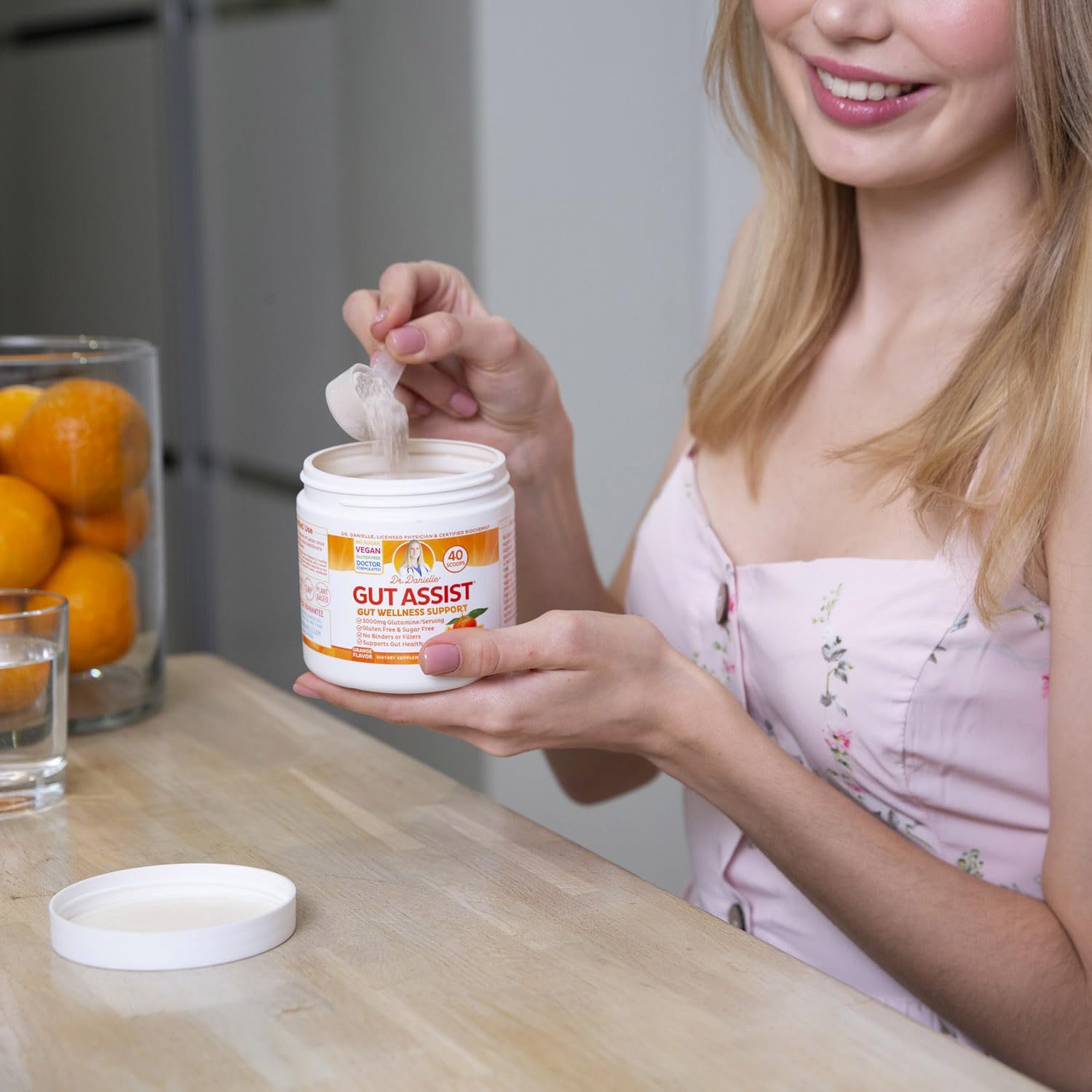 Doctor Danielle Gut Assist aloe vera ingredient signaling soothing support.