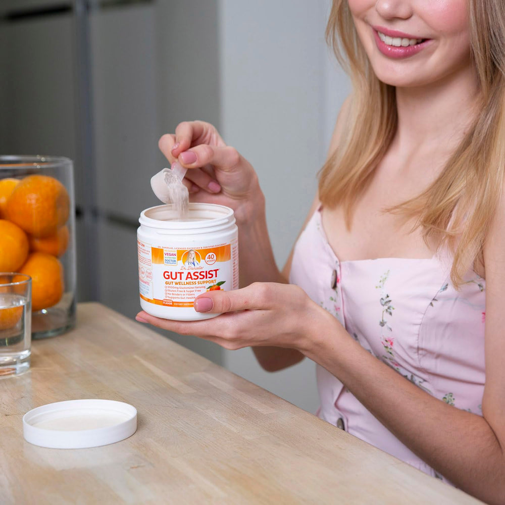 Doctor Danielle Gut Assist aloe vera ingredient signaling soothing support.