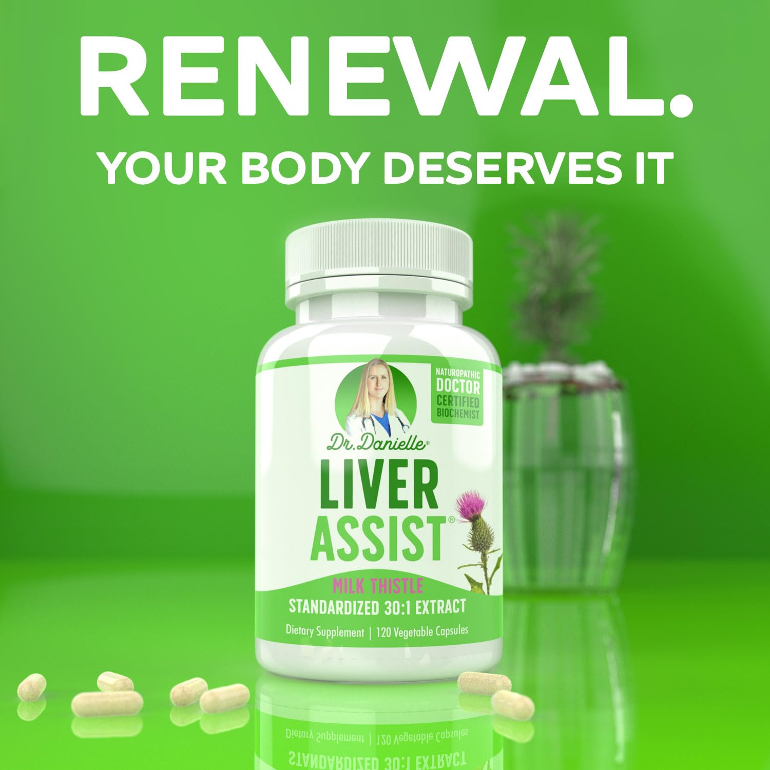 Doctor Danielle Liver Assist capsules closeup, convenient daily use