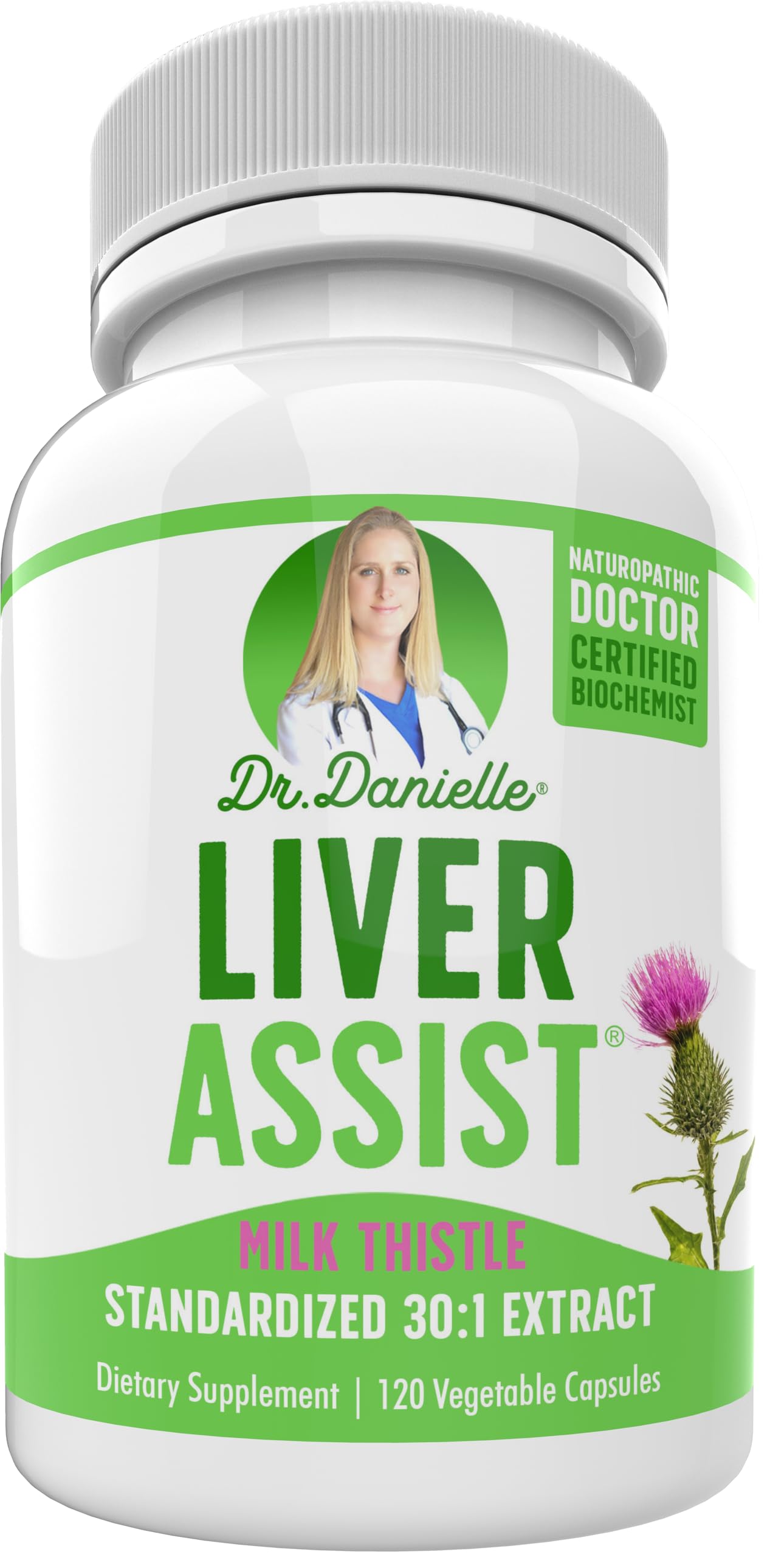 Doctor Danielle Liver Assist milk thistle bottle for daily liver-focused routine