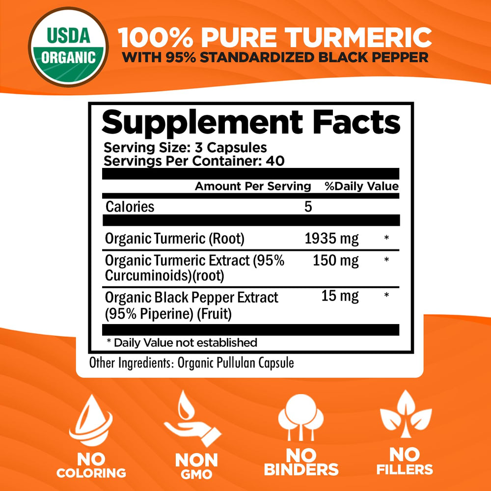 Doctor Danielle turmeric-curcumin label showcases organic, non-GMO formula with absorption-boosting pepper