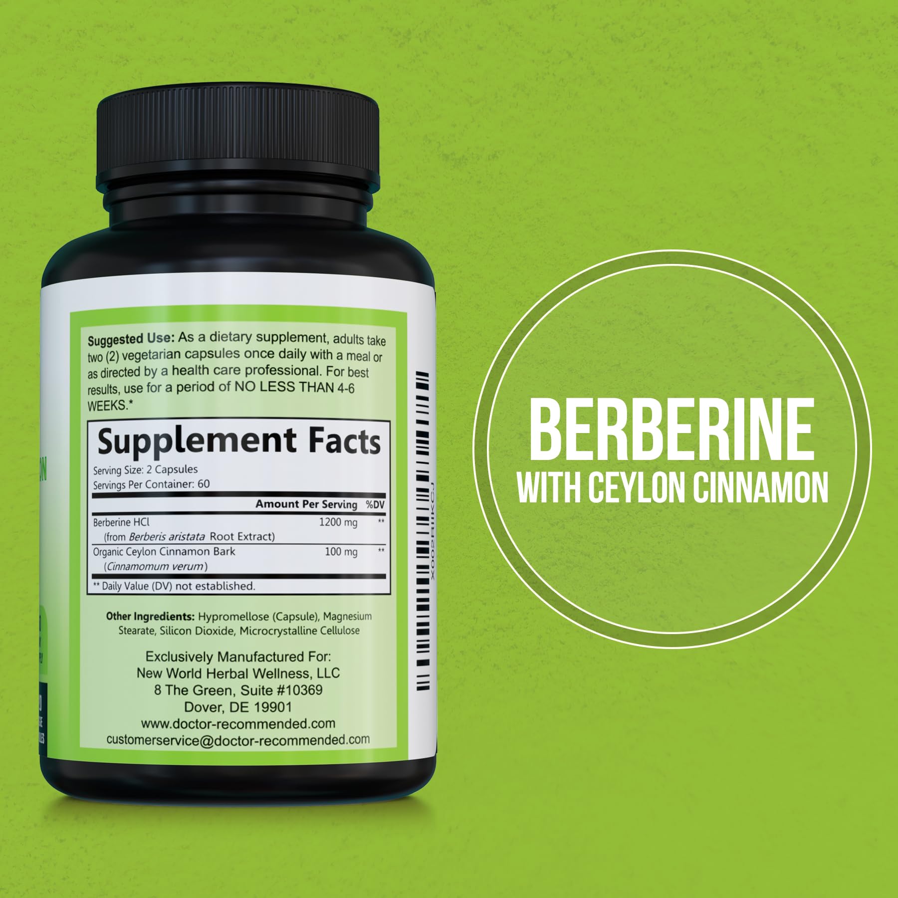 Doctor Recommended Supplements berberine-cinnamon capsules with premium ingredients