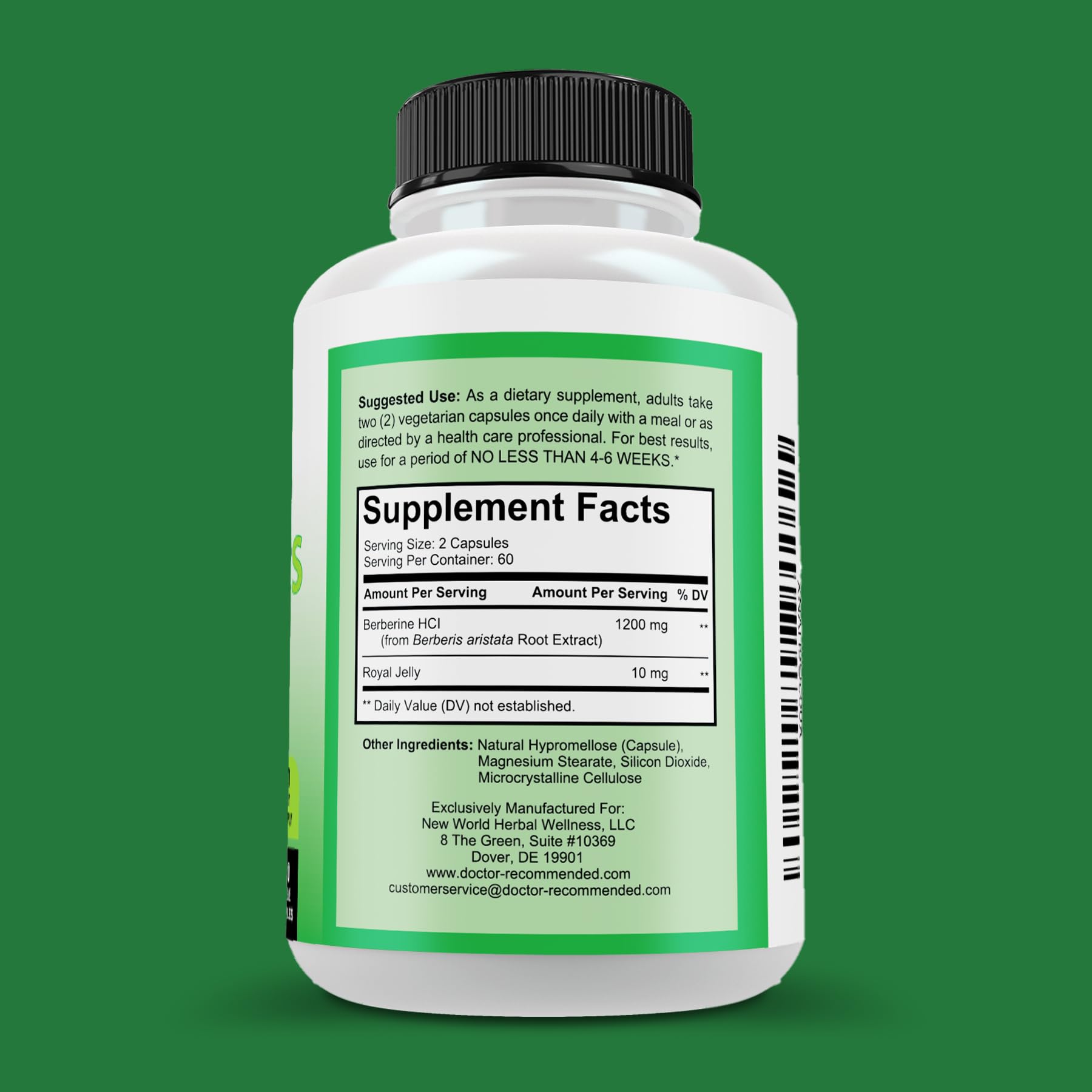Berberine Plus capsules by Doctor Recommended Supplements offer a vegan, easy-to-swallow daily routine.