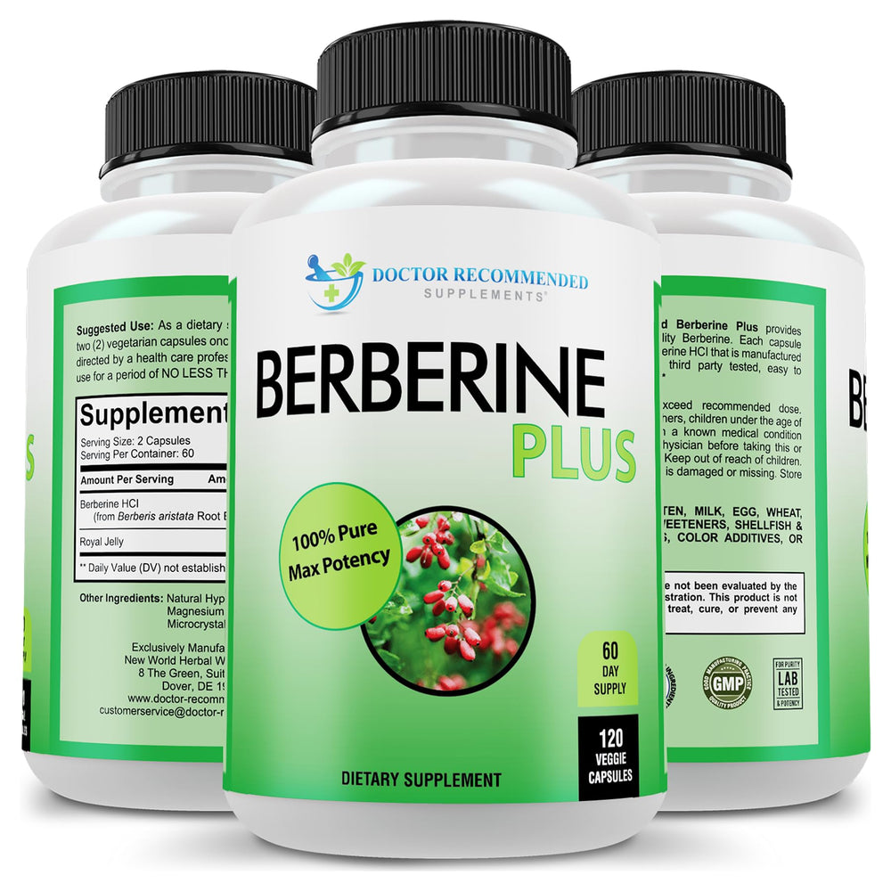 Packaging shot of Berberine Plus confirms USA-made, third-party tested quality control.