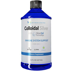 Doctor Recommended Supplements colloidal silver bottle showing 12 PPM solution for daily use