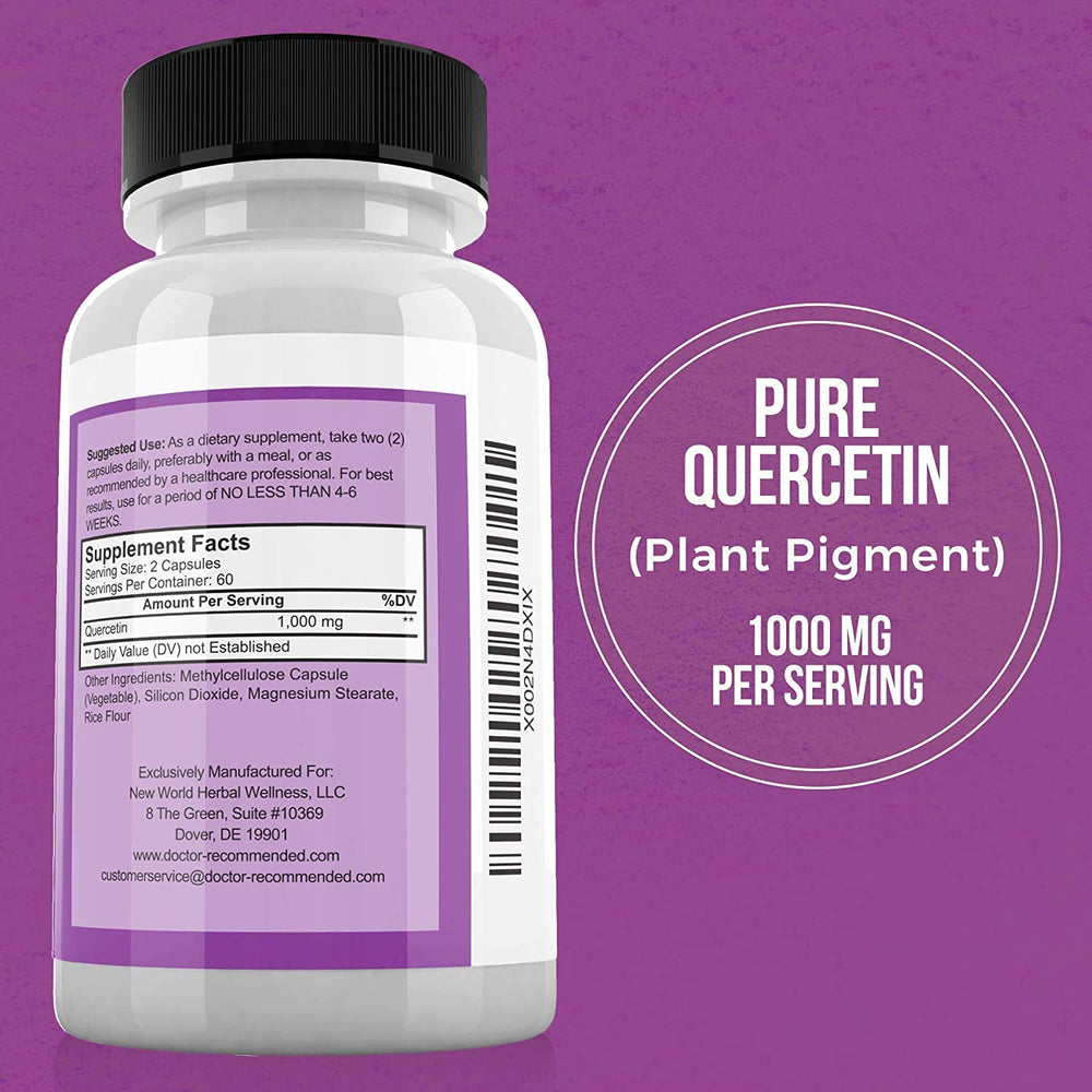 DOCTOR RECOMMENDED SUPPLEMENTS quercetin capsules 120 count ready for everyday use