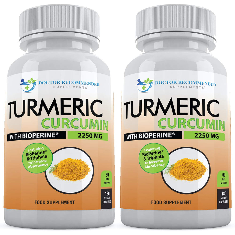 DOCTOR RECOMMENDED SUPPLEMENTS turmeric-curcumin bottle highlighting high potency for daily wellness