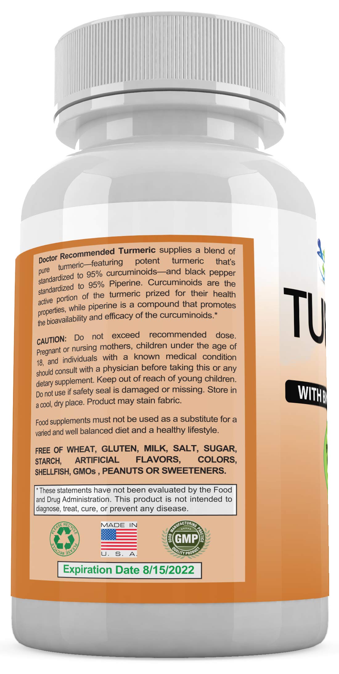 DOCTOR RECOMMENDED SUPPLEMENTS vegan-friendly capsule container showcases non-GMO and zero fillers