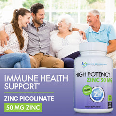 DOCTOR RECOMMENDED SUPPLEMENTS Zinc 50mg label closeup highlights zinc picolinate