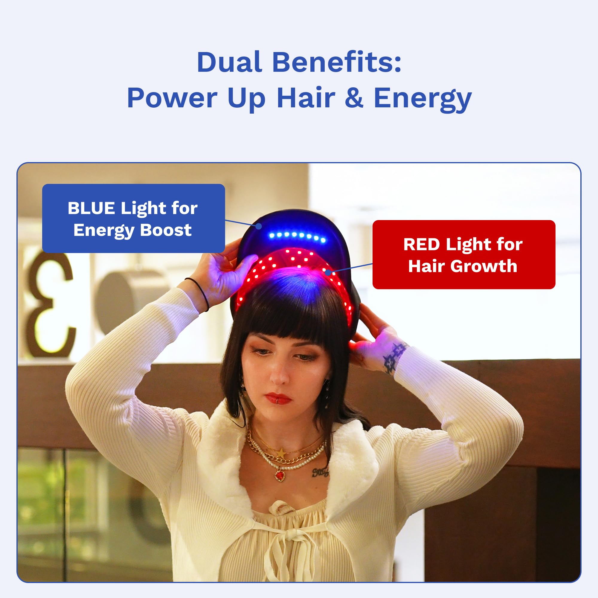 Doctor Trigger DualGlow blue-light cap close-up for morning energy cue