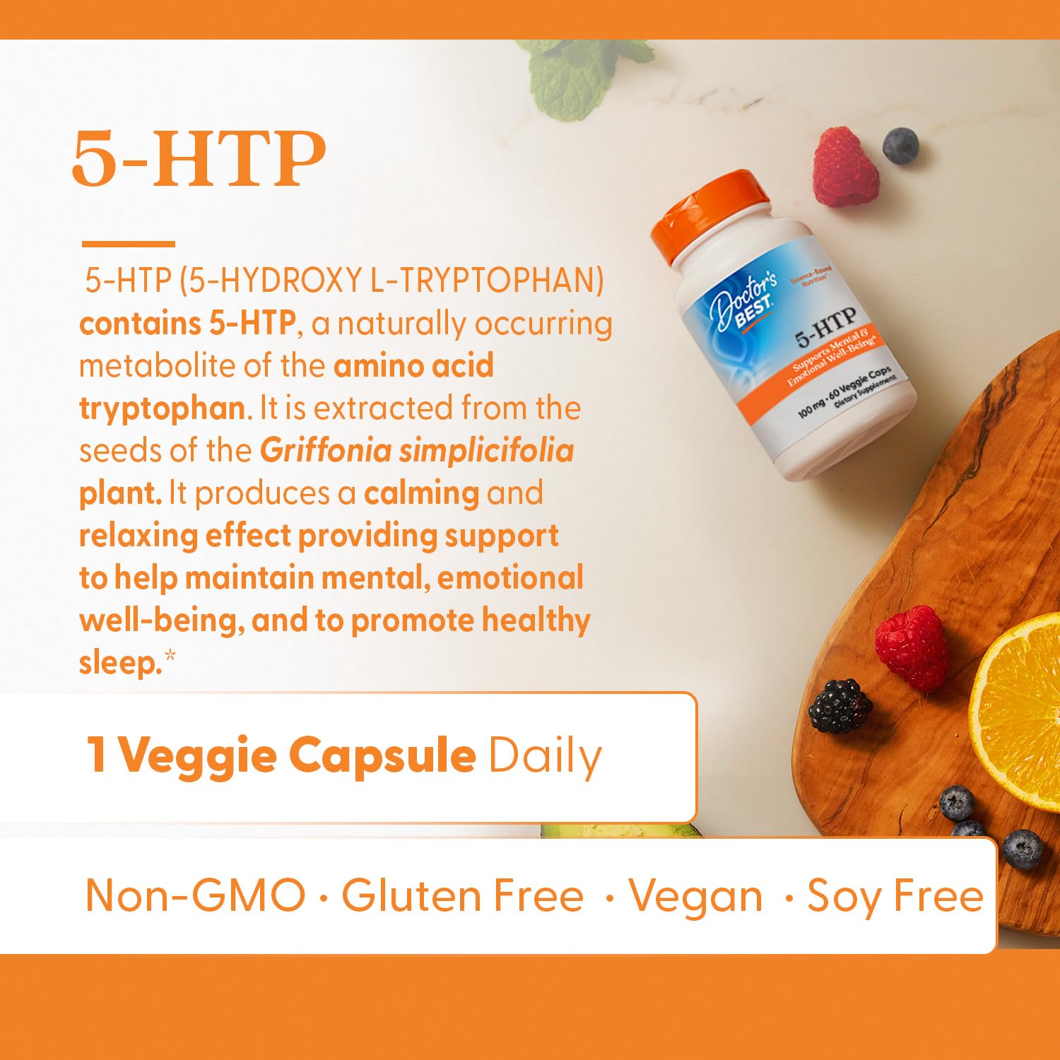 Doctor's Best 5-HTP Griffonia seeds source illustration
